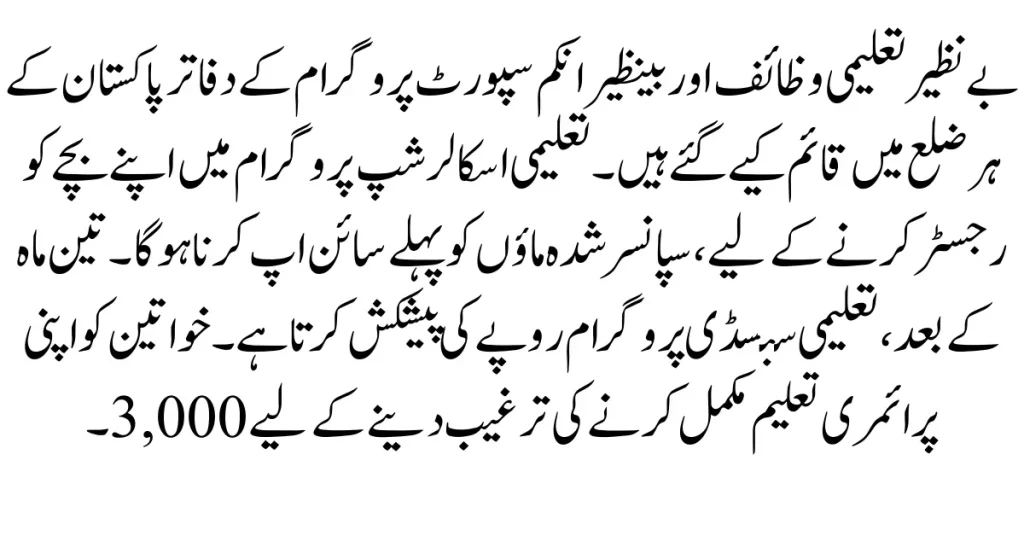 Benazir Taleemi Wazaif Program
